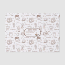 Papel Personalizado de Padrão de Café Moderno