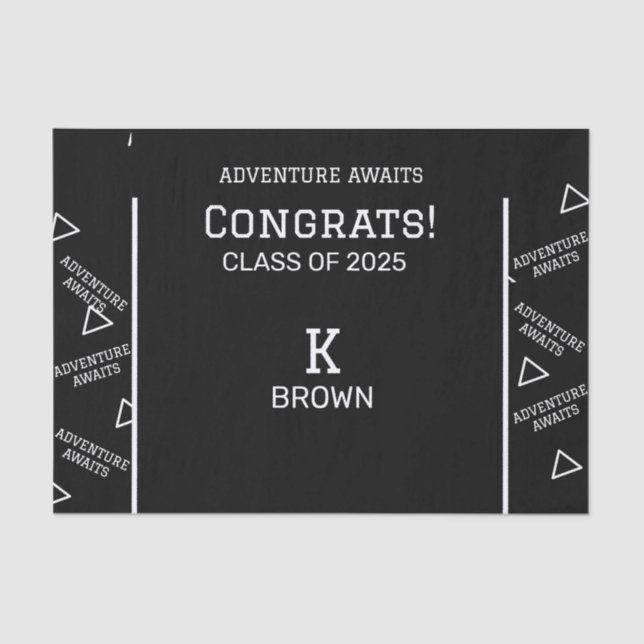 Seda Papel personalizado personalizado de tecido preto  (Frente )