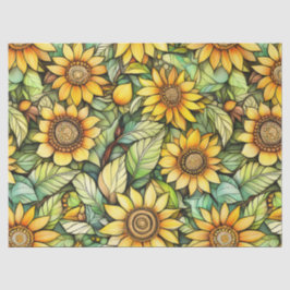 Seda Papel Primitivo para tecidos de girassol - 10 lb, 