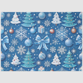 Seda Papel sofisticado de moldagem de Natal Azul para