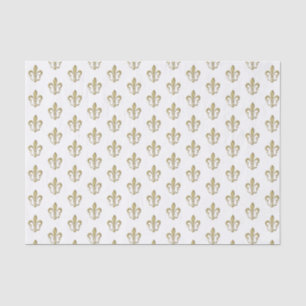 Seda Papel Tecidílico Dourado francês Fleur de Lis