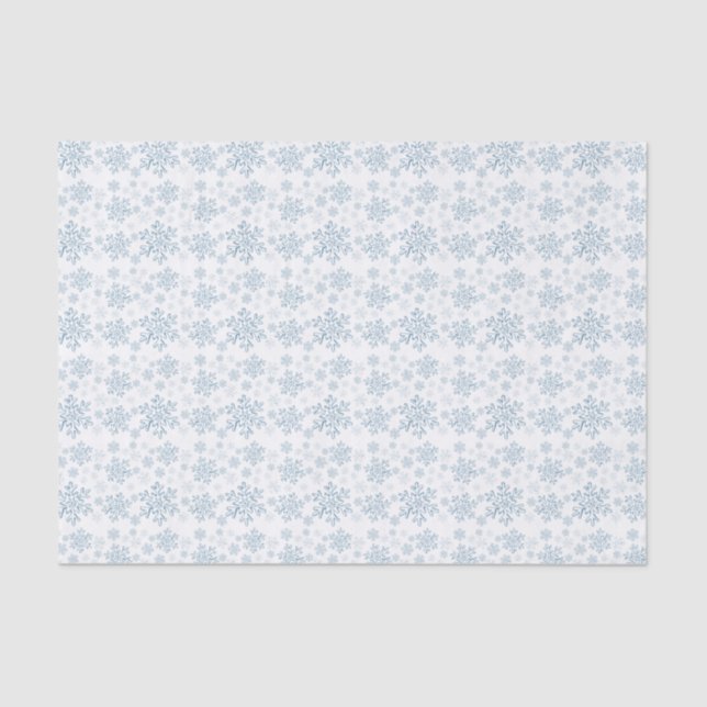 Seda Papel Tecido Azul Floco de Neve. (Frente )