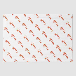 Seda Papel Tecido - Canas de Doces com Striping Vermelh