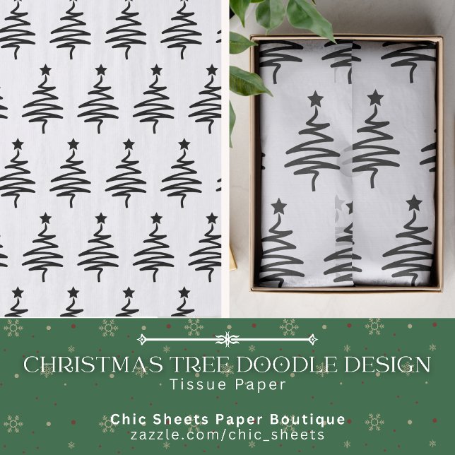 Seda Papel Tecido com Desenho de Árvore de Natal (Criador carregado)