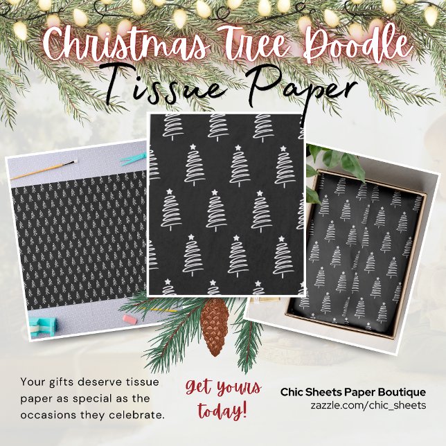 Seda Papel Tecido com Desenho de Árvore de Natal (Criador carregado)