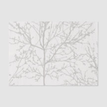 Papel Tecido com Design de Galhos de Árvore Modern
