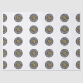 Seda Papel Tecido com Estampa de Assinatura All Virgo E