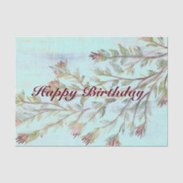 Seda Papel Tecido Com Flor De Aquarela Em Borgonha