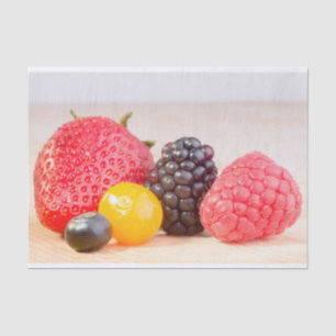 Seda Papel Tecido com Imagem de Cinco Berries Diferente