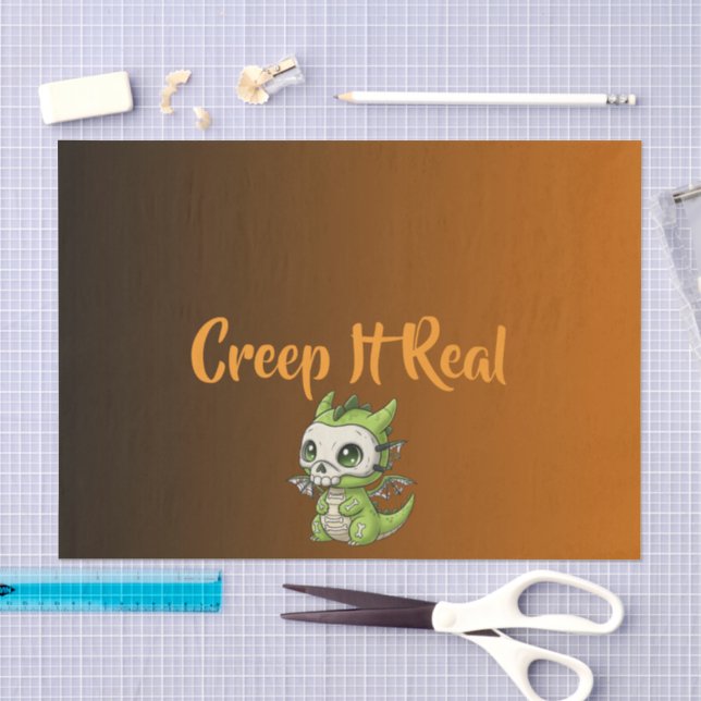 Seda Papel Tecido com Padrão de Dragão Fofo de Hallowee (Arte )