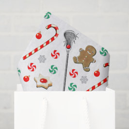 Seda Papel Tecido com Padrão de Natal de Lacrosse