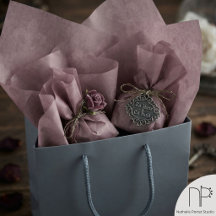 Papel Tecido com Padrão Fleur de Lis Rosa Empoeira