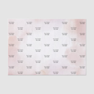 Seda Papel Tecido com Texto Personalizado e Lavagem de