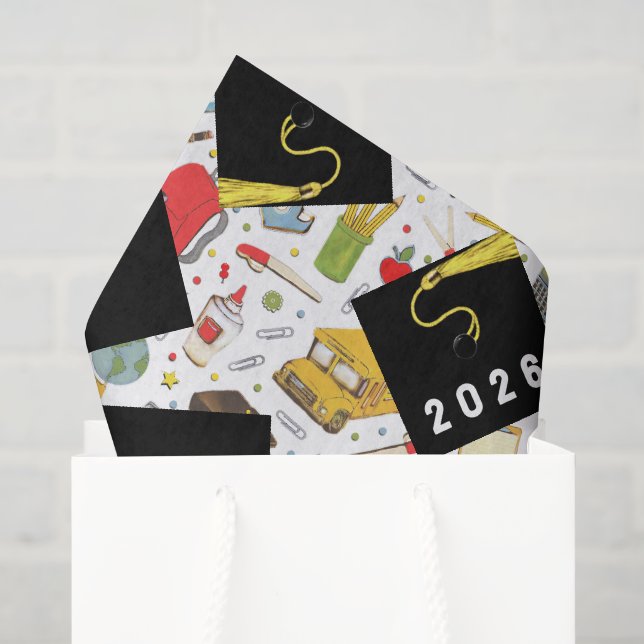 Seda Papel Tecido da Turma de Formatura de 2026 (Sacola de presentes)
