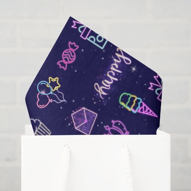 Seda Papel Tecido de Aniversário de Princesa | Envoltór (Sacola de presentes)