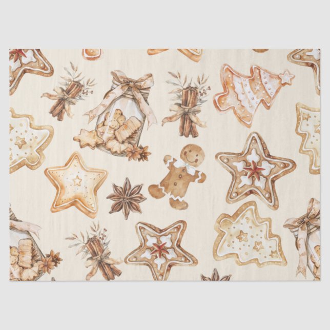 Seda Papel Tecido de Biscoito de Natal (Frente )