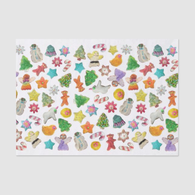 Seda Papel Tecido de Biscoitos de Natal (Frente )