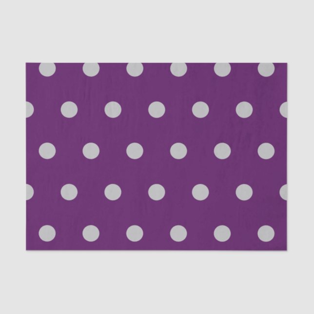 Seda Papel Tecido de bolinhas (Ameixa e Prata) (Frente )