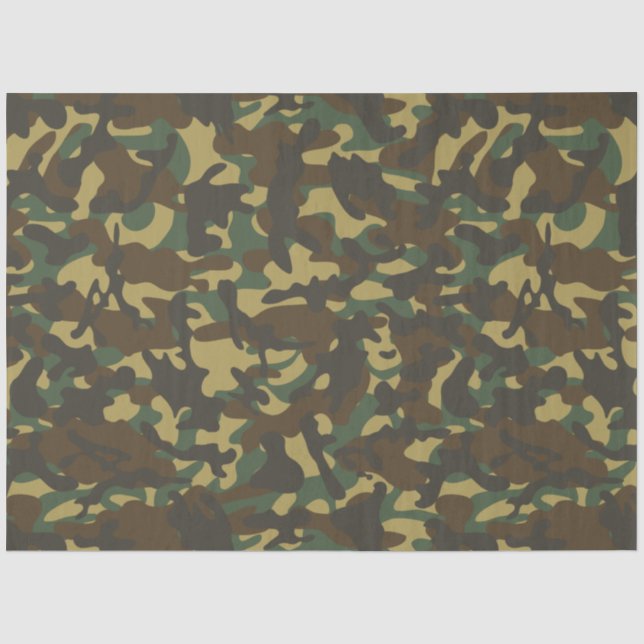 Seda Papel Tecido de Camuflagem Florestal (Frente )