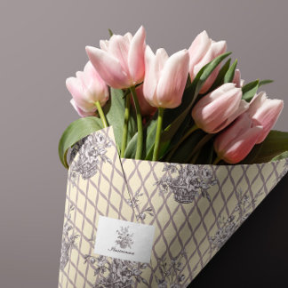 Seda Papel Tecido de Cesta Floral Creme