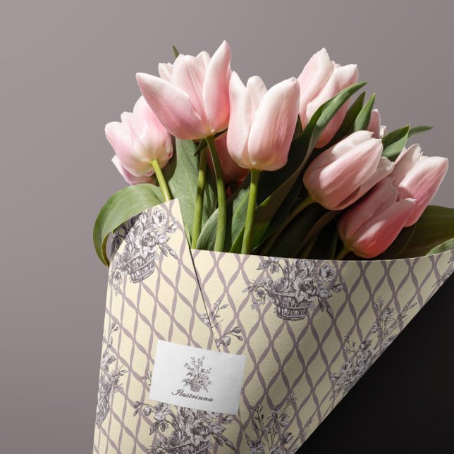 Seda Papel Tecido de Cesta Floral Creme (Criador carregado)