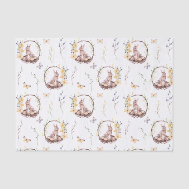 Seda Papel Tecido de Coelho da Páscoa (Frente )