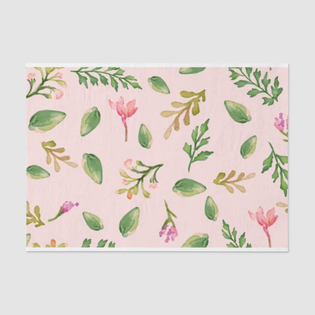 Seda Papel Tecido de Cor da Água Fleur (Frente )