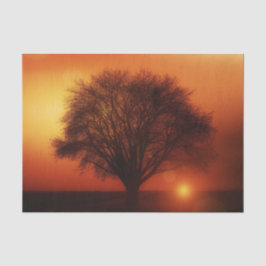 Seda Papel Tecido de Decoupage da Árvore Sunset