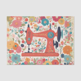 Seda Papel Tecido de Decoupage da Máquina de Costura Vi