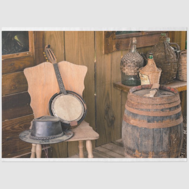 Seda Papel Tecido de Decoupage de Bango Ocidental (Frente )