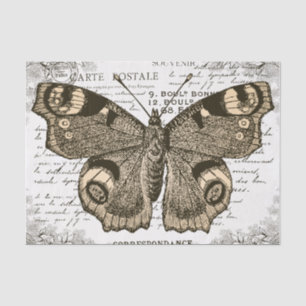 Seda Papel Tecido de Decoupage de Borboleta - Vintage F