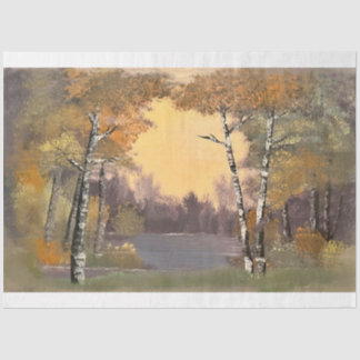 Seda Papel Tecido de Decoupage de Florestas Eetéreas