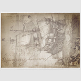 Seda Papel Tecido de Decoupage de Mobiliário Náutico