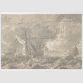 Seda Papel Tecido de Decoupage de Mobiliário Náutico