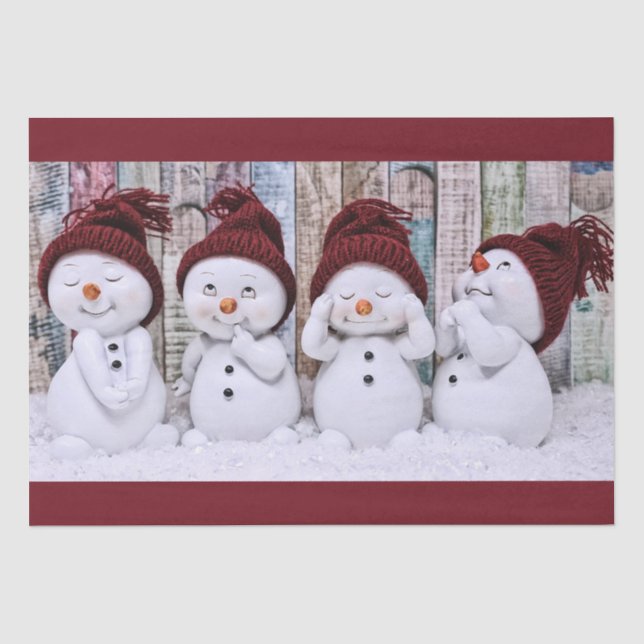 Seda Papel Tecido de Decoupage de Neve de Natal Bonito (Frente )