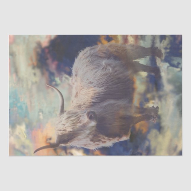 Seda Papel Tecido de Decoupage de Suspensão de Vaca em  (Frente )