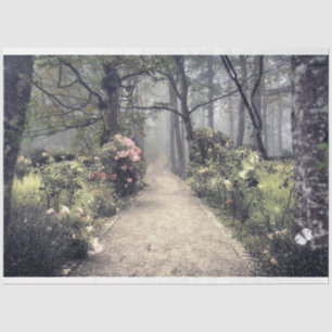 Seda Papel Tecido de Decoupage do Caminho do Jardim Vit
