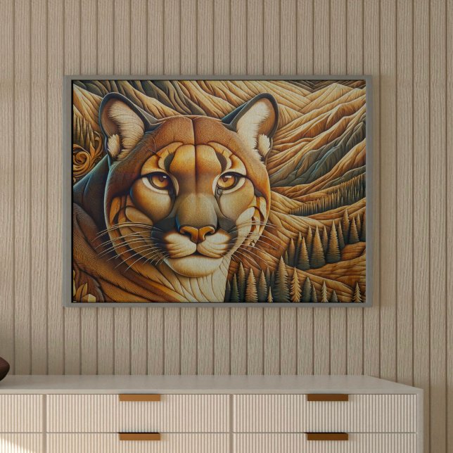 Seda Papel Tecido de Decoupage do Pantera de Madeira (Criador carregado)