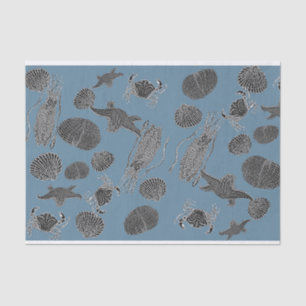 Seda Papel Tecido de Decoupage do Sea Life