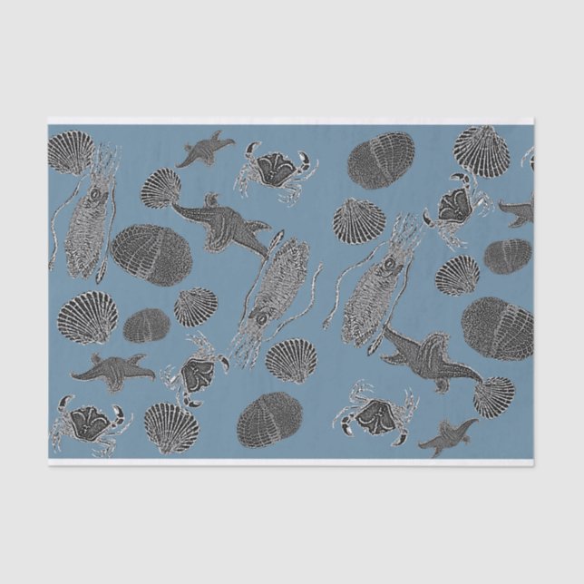 Seda Papel Tecido de Decoupage do Sea Life (Frente )