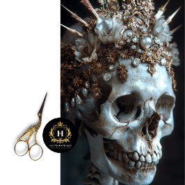 Seda Papel Tecido de Decoupage do Skeleton Gótico