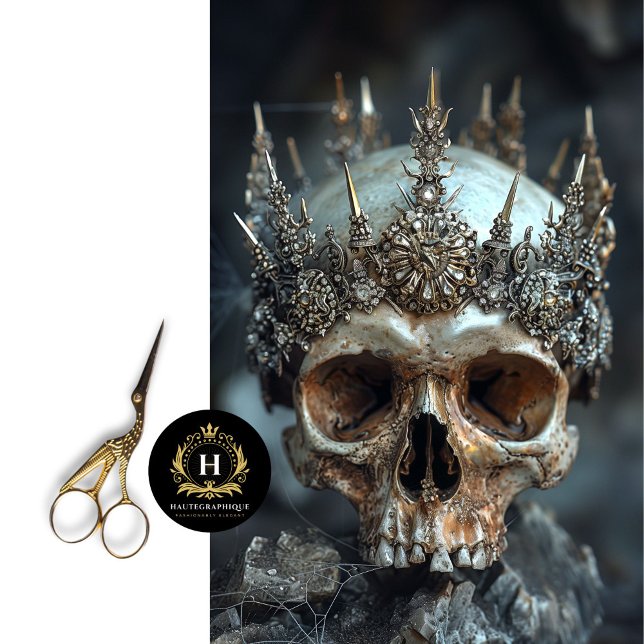 Seda Papel Tecido de Decoupage do Skeleton Gótico (Criador carregado)