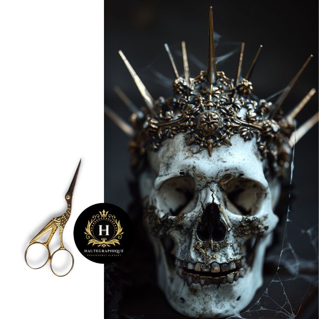 Seda Papel Tecido de Decoupage do Skeleton Gótico (Criador carregado)