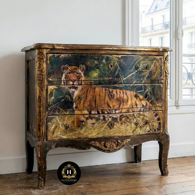 Seda Papel Tecido de Decoupage do Tigre Vintage (Criador carregado)