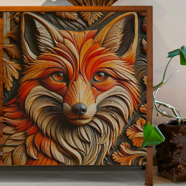 Seda Papel Tecido de Decoupage Fox de Madeira