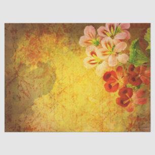 Seda Papel Tecido de Decoupage Grunge Floral