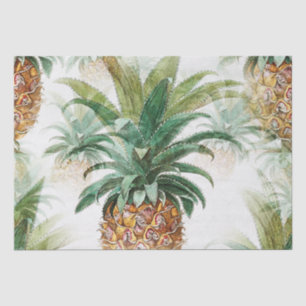 Seda Papel Tecido de Desenho de Abacaxi Tropical