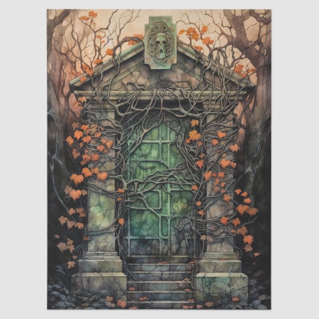 Seda Papel Tecido de Desentupimento da Porta Mausoleum (Frente )