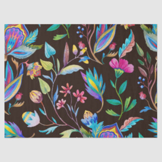 Seda Papel Tecido de Desentupimento das Flores Escuras
