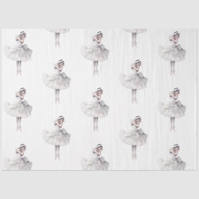 Seda Papel Tecido de Design da Série Bailarina Aquarela (Frente )